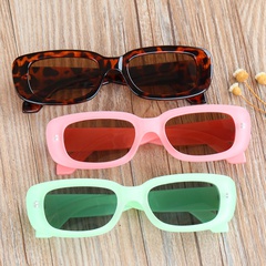 Retro Solid Color Resin Square Full Frame Kids Sunglasses