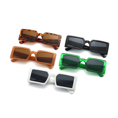 Retro Solid Color Resin Square Full Frame Kids Sunglasses