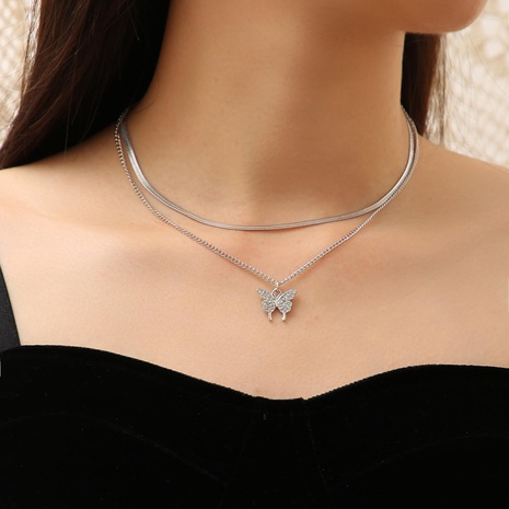 Fashion Butterfly Alloy Plating Women'S Layered Necklaces's discount tags