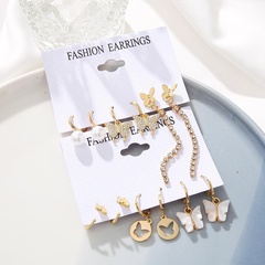 Fashion Butterfly Alloy Artificial Rhinestones Artificial Pearls Women'S Drop Earrings 1 Set