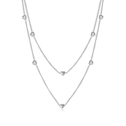 Simple Style Heart Shape Titanium Steel Plating Layered Necklacespicture6