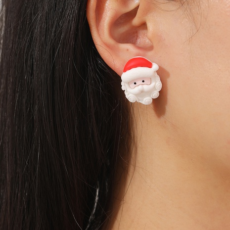 Cute Santa Claus Synthetic Resin Women'S Ear Studs 1 Pair's discount tags