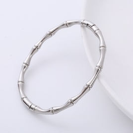 Casual Bamboo Stainless Steel Bangle 1 Piecepicture13
