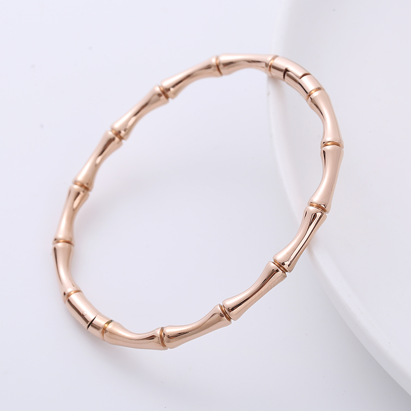 Casual Bamboo Stainless Steel Bangle 1 Piecepicture3