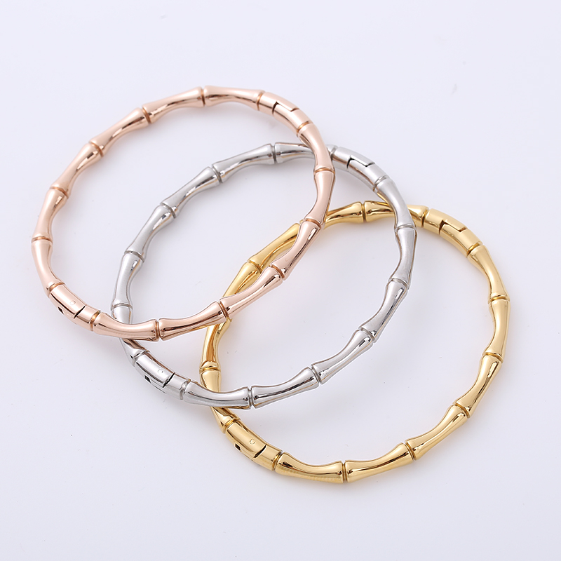 Casual Bamboo Stainless Steel Bangle 1 Piecepicture5