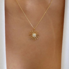 Fashion Sun Alloy Pendant Necklace 1 Piece