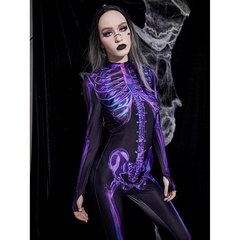Fashion Skull Polyester Full Length Jumpsuits