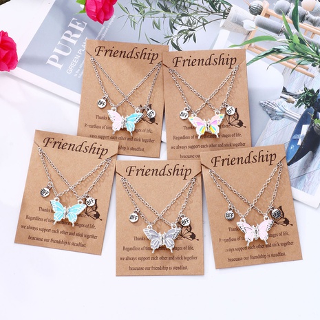 Fashion Letter Butterfly Alloy Enamel Women'S Necklace 1 Piece's discount tags