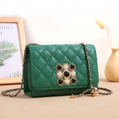 Women'S Small All Seasons PU Leather Solid Color Fashion Square Magnetic Buckle Crossbody Bag