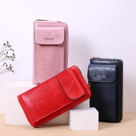 Women'S All Seasons PU Leather Solid Color Fashion Square Zipper Phone Wallet's discount tags