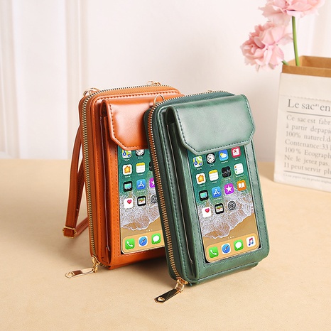 Women'S Summer PU Leather Solid Color Fashion Square Zipper Phone Wallet's discount tags