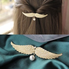 Retro Wings Imitation Pearl Hair Clip