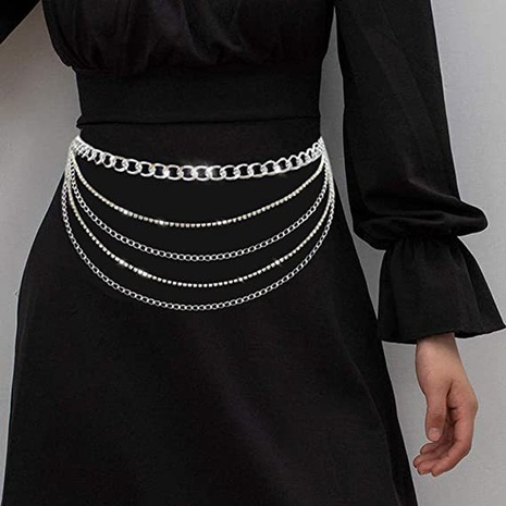 Fashion Geometric Rhinestone Layered Men'S Chain Belts's discount tags