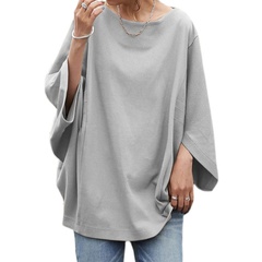 Elegant Solid Color Polyester Round Neck Long Sleeve Regular Sleeve Blouse