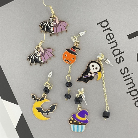 Funny Pumpkin Bat Ghost Alloy Women'S Drop Earrings 1 Pair's discount tags