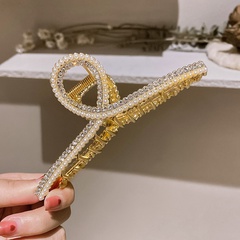 Korean fashion pearl diamond-encrusted hair shark clip hairpin simple hair accessories