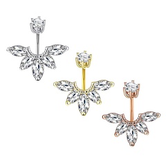 Fashion Flower Stainless Steel Plating Belly Ring 1 Piece