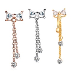 Ethnic Style Butterfly Stainless Steel Plating Zircon Belly Ring 1 Piece