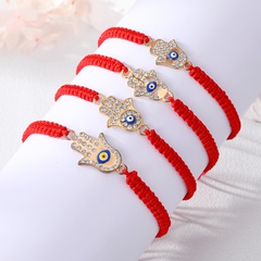 Fashion Devil'S Eye Palm Alloy Inlay Rhinestones Women'S Bracelets 1 Piece