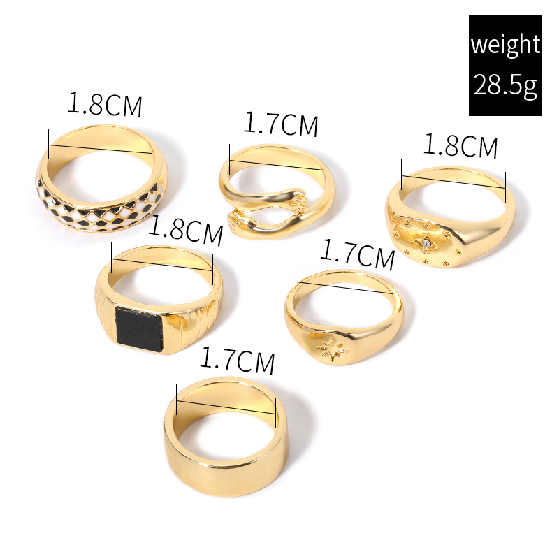 Simple Style Hand Alloy WomenS Open Ring 1 Setpicture2