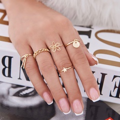 Fashion Flower Alloy Gold Plated Women'S Rings 1 Set