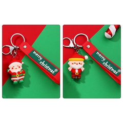 Cute Santa Claus PVC Alloy Epoxy Bag Pendant Keychain 1 Piece