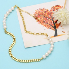 Fashion Round Copper Pearl Plating Necklace 1 Piece