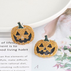 Fashion Pumpkin Alloy Inlay Artificial Diamond Women'S Ear Studs 1 Pair