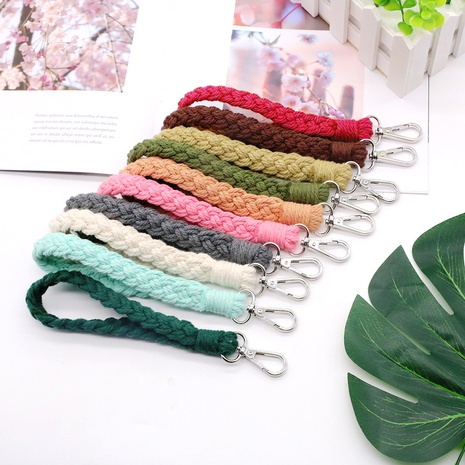 Nordic Style Solid Color Cotton Unisex Mobile Phone Chain Keychain 1 Piece's discount tags