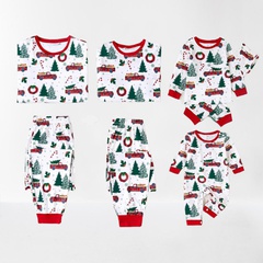 Fashion Christmas Tree Polyester Pants Sets Parent-Child Outfit Family Matching Outfits