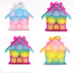 Neue Mode Kleine Haus Desktop Pädagogisches Regenbogen Farbe Dekompression Silikon Spielzeug