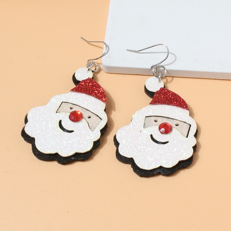 Cute Santa Claus Pu Leather Women'S Drop Earrings 1 Pair's discount tags