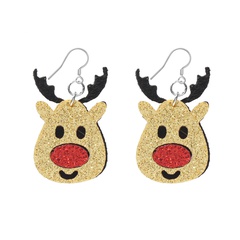 Cute Elk Pu Leather Women'S Drop Earrings 1 Pair