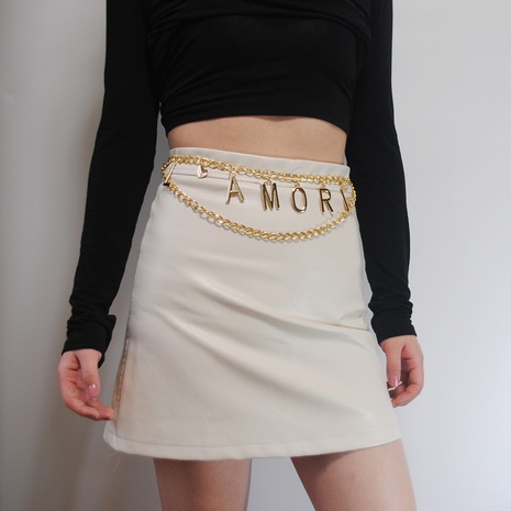 Retro Letter Alloy Layered Women'S Chain Belts's discount tags