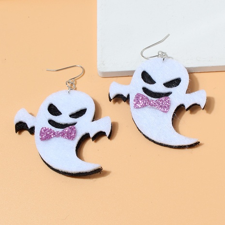Funny ghost Pu Leather Women'S Drop Earrings 1 Pair's discount tags