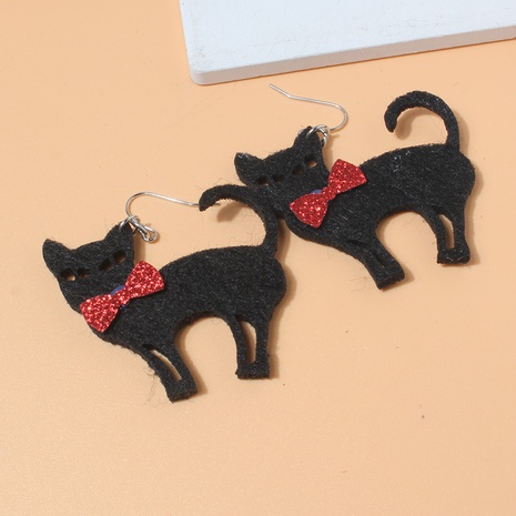 Fashion Cat Pu Leather Women'S Drop Earrings 1 Pair's discount tags