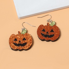 Cartoon Style Pumpkin Pu Leather Women'S Drop Earrings 1 Pair