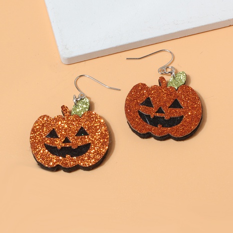 Cartoon Style Pumpkin Pu Leather Women'S Drop Earrings 1 Pair's discount tags