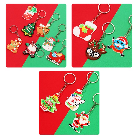Cute Christmas Tree Santa Claus Elk PVC Metal Epoxy Keychain's discount tags
