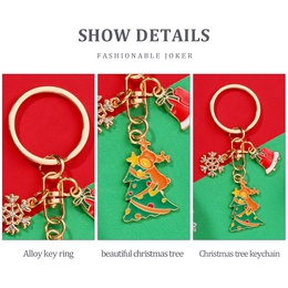 Fashion Christmas Tree Santa Claus Snowman Alloy Enamel Bag Pendant Keychain 1 Piecepicture14