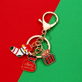 Fashion Christmas Tree Santa Claus Snowman Alloy Enamel Bag Pendant Keychain 1 Piecepicture20