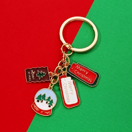 Fashion Christmas Tree Santa Claus Snowman Alloy Enamel Bag Pendant Keychain 1 Piecepicture23