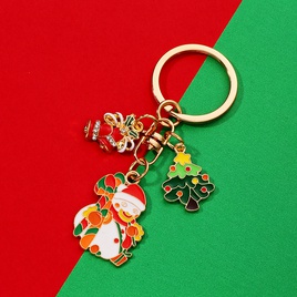 Fashion Christmas Tree Santa Claus Snowman Alloy Enamel Bag Pendant Keychain 1 Piecepicture22