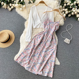 Vacation Ditsy Floral U Neck Sleeveless Printing Polyester Dresses Midi Dress Boho Dresspicture21