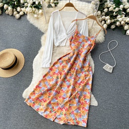 Vacation Ditsy Floral U Neck Sleeveless Printing Polyester Dresses Midi Dress Boho Dresspicture25