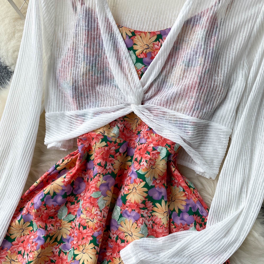 Vacation Ditsy Floral U Neck Sleeveless Printing Polyester Dresses Midi Dress Boho Dresspicture15