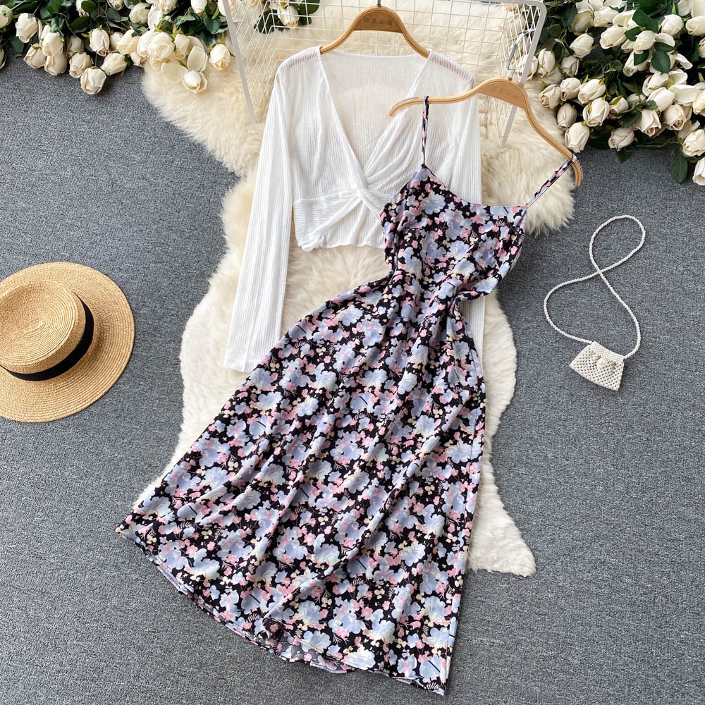 Vacation Ditsy Floral U Neck Sleeveless Printing Polyester Dresses Midi Dress Boho Dresspicture12