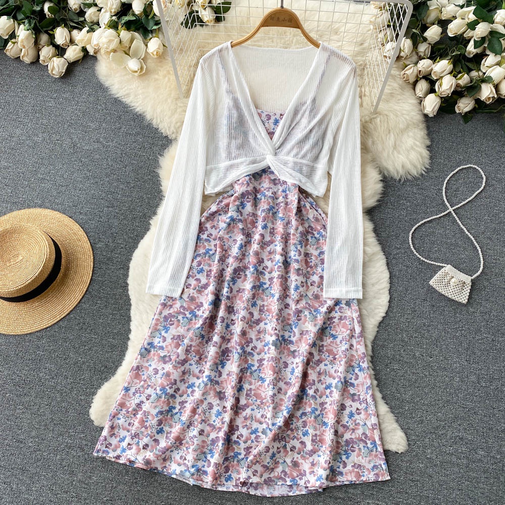 Vacation Ditsy Floral U Neck Sleeveless Printing Polyester Dresses Midi Dress Boho Dresspicture11