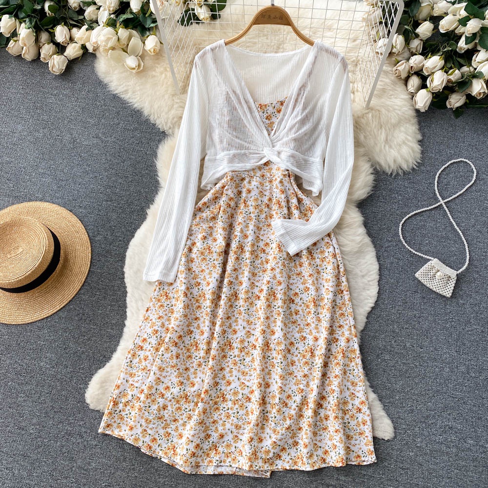 Vacation Ditsy Floral U Neck Sleeveless Printing Polyester Dresses Midi Dress Boho Dresspicture9