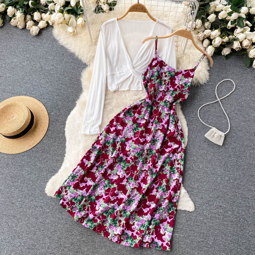 Vacation Ditsy Floral U Neck Sleeveless Printing Polyester Dresses Midi Dress Boho Dresspicture7